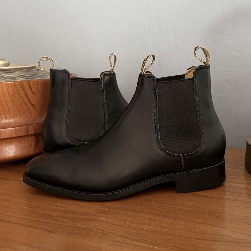 Barker Mansfield Chelsea Boots in Black Calf Leather Men's UK 7 F , US 8